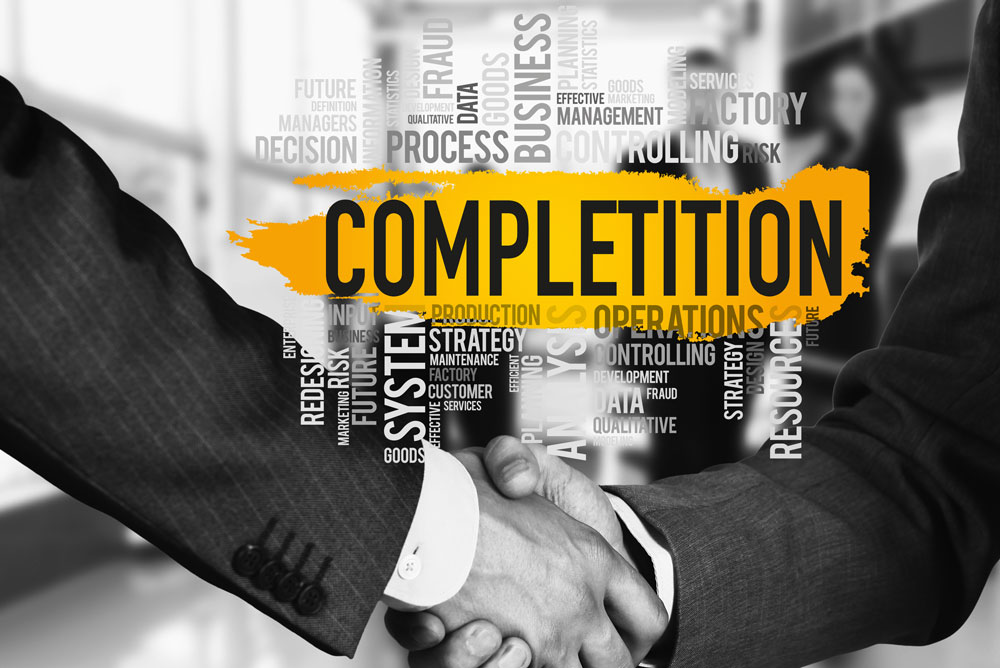 A consensual handshake as a sign of successful project management at the end of a project