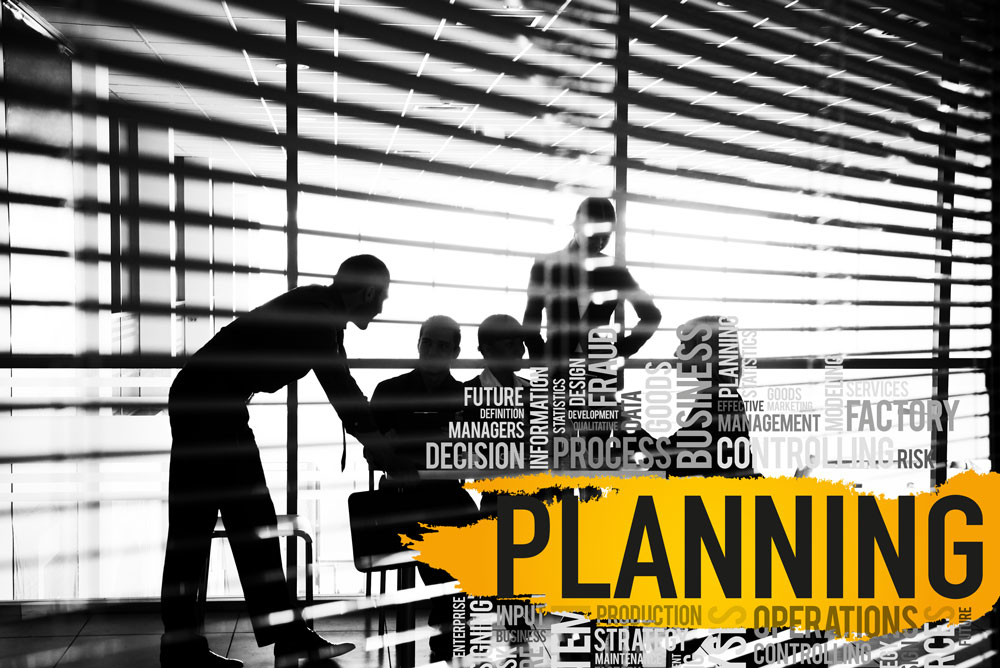 When planning a project, the project structure for the project management is determined, project manager and team are appointed. Work steps up to the next milestone are established.