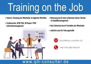 Anzeige Training on the Job im Qualitätsmanagement
